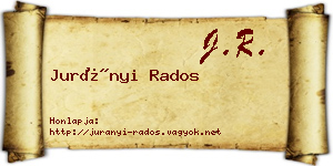 Jurányi Rados névjegykártya